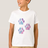 Dog Paw-afdrukken - kleurrijke verfstalen T-shirt (Voorkant)