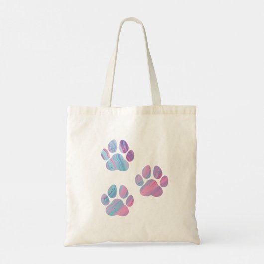 Dog Paw-afdrukken - kleurrijke verfstalen Tote Bag (Achterkant)