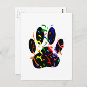 Dog Paw-afdrukken met Confetti en streamer Briefkaart (Voorkant / Achterkant)