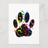 Dog Paw-afdrukken met Confetti en streamer Briefkaart (Voorkant)