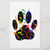 Dog Paw-afdrukken met Confetti en streamer Briefpapier (Voorkant)