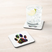 Dog Paw-afdrukken met Confetti en streamer Drankjes Onderzetter (Rechterzijde)