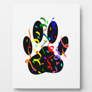 Dog Paw-afdrukken met Confetti en streamer Fotoplaat