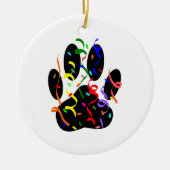 Dog Paw-afdrukken met Confetti en streamer Keramisch Ornament (Voorkant)