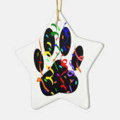 Dog Paw-afdrukken met Confetti en streamer Keramisch Ornament (Links)