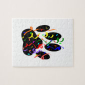 Dog Paw-afdrukken met Confetti en streamer Legpuzzel (Horizontaal)