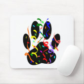 Dog Paw-afdrukken met Confetti en streamer Muismat (Met muis)
