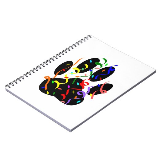 Dog Paw-afdrukken met Confetti en streamer Notitieboek (Linkerzijde)