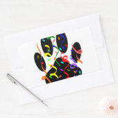 Dog Paw-afdrukken met Confetti en streamer Rechthoekige Sticker (Envelop)