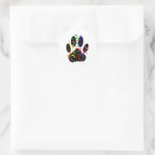 Dog Paw-afdrukken met Confetti en streamer Ronde Sticker (Tas)