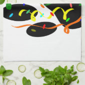 Dog Paw-afdrukken met Confetti en streamer Theedoek (Gevouwen)