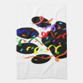 Dog Paw-afdrukken met Confetti en streamer Theedoek (Verticaal)