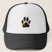 Dog Paw-afdrukken met Confetti en streamer Trucker Pet (Voorkant)