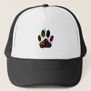 Dog Paw-afdrukken met Confetti en streamer Trucker Pet