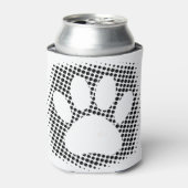 Dog Paw-afdrukken met halftoonachtergrond Blikjeskoeler (Blikje Voorkant)