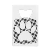 Dog Paw-afdrukken met halftoonachtergrond Creditkaart Flessenopener (Achterkant)