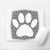 Dog Paw-afdrukken met halftoonachtergrond Muismat (Met muis)