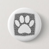 Dog Paw-afdrukken met halftoonachtergrond Ronde Button 5,7 Cm (Voorkant)