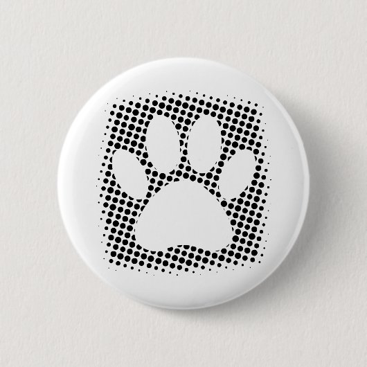 Dog Paw-afdrukken met halftoonachtergrond Ronde Button 5,7 Cm (Voorkant)
