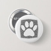 Dog Paw-afdrukken met halftoonachtergrond Ronde Button 5,7 Cm (Voorkant /achterkant)