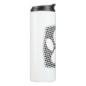 Dog Paw-afdrukken met halftoonachtergrond Thermosbeker (Gedraaid links)