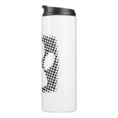 Dog Paw-afdrukken met halftoonachtergrond Thermosbeker (Geroteerd rechts)