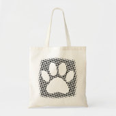 Dog Paw-afdrukken met halftoonachtergrond Tote Bag (Voorkant)