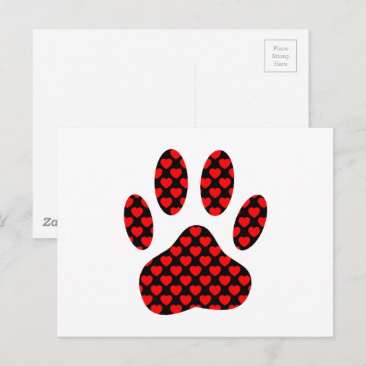 Dog Paw afdrukken met hart Briefkaart (Voorkant / Achterkant)