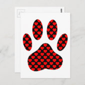 Dog Paw afdrukken met hart Briefkaart (Voorkant / Achterkant)