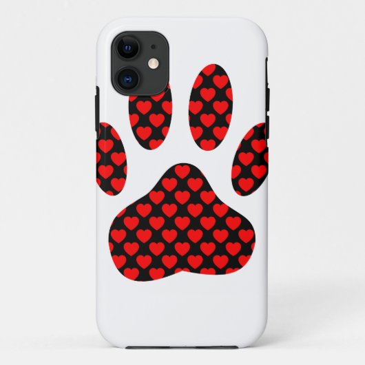 Dog Paw afdrukken met hart Case-Mate iPhone Case (Achterkant)