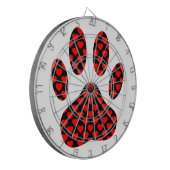 Dog Paw afdrukken met hart Dartbord (Voorkant Links)