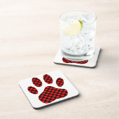 Dog Paw afdrukken met hart Drankjes Onderzetter (Rechterzijde)