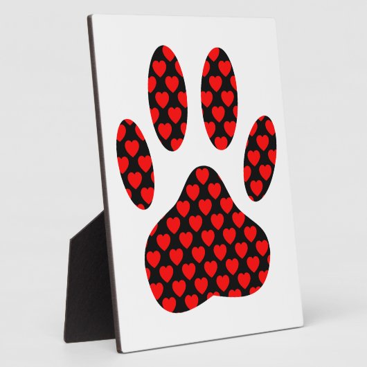 Dog Paw afdrukken met hart Fotoplaat (Zijkant)