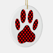 Dog Paw afdrukken met hart Keramisch Ornament (Rechts)