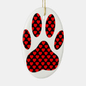 Dog Paw afdrukken met hart Keramisch Ornament (Rechts)