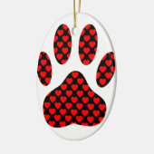 Dog Paw afdrukken met hart Keramisch Ornament (Links)