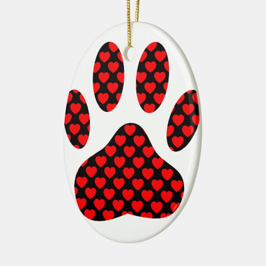 Dog Paw afdrukken met hart Keramisch Ornament (Links)