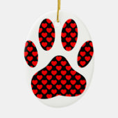 Dog Paw afdrukken met hart Keramisch Ornament (Voorkant)