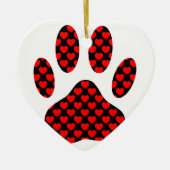 Dog Paw afdrukken met hart Keramisch Ornament (Voorkant)