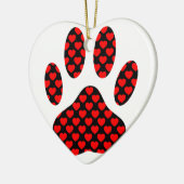 Dog Paw afdrukken met hart Keramisch Ornament (Links)