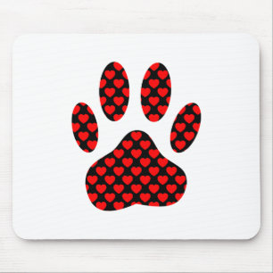 Dog Paw afdrukken met hart Muismat