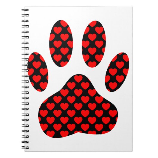 Dog Paw afdrukken met hart Notitieboek (Voorkant)