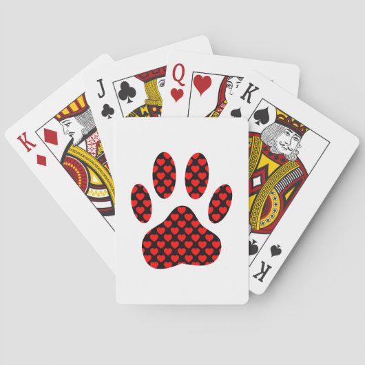 Dog Paw afdrukken met hart Pokerkaarten (Achterkant)