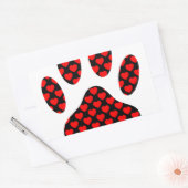 Dog Paw afdrukken met hart Rechthoekige Sticker (Envelop)
