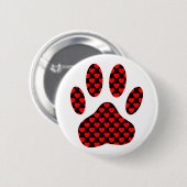 Dog Paw afdrukken met hart Ronde Button 5,7 Cm (Voorkant /achterkant)