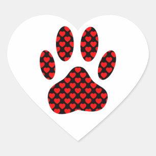 Dog Paw afdrukken met hart Sticker