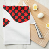 Dog Paw afdrukken met hart Theedoek (Quarter Fold)