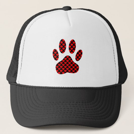 Dog Paw afdrukken met hart Trucker Pet (Voorkant)