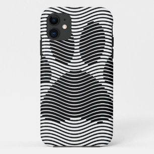 Dog Paw-afdrukken op zwarte en witte golven Case-Mate iPhone Case