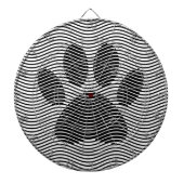 Dog Paw-afdrukken op zwarte en witte golven Dartbord (Voorkant)